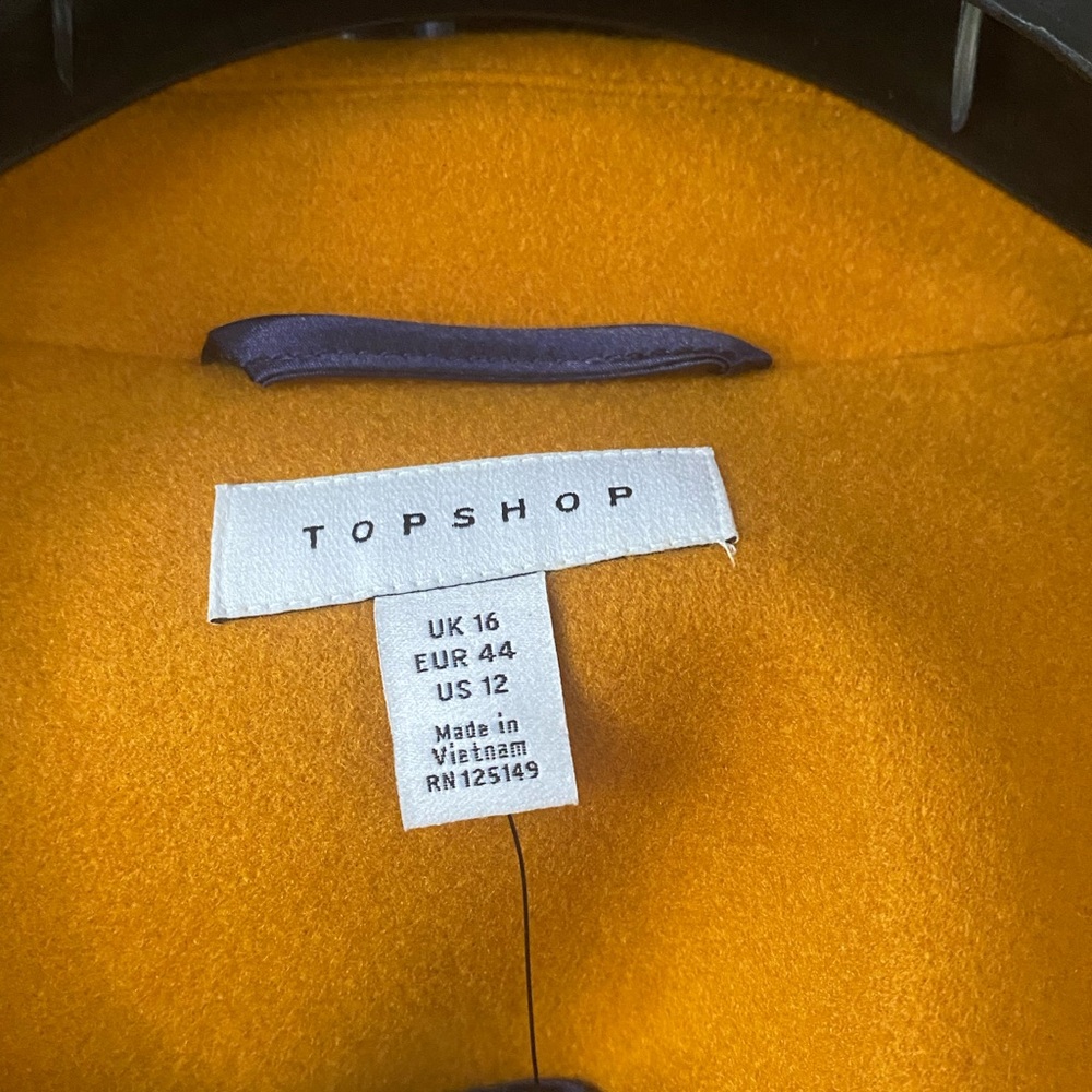 NWT!! Topshop Lily Knit Back Midi Coat 🧥 | Mustard | Size 12 - Picture 4 of 5